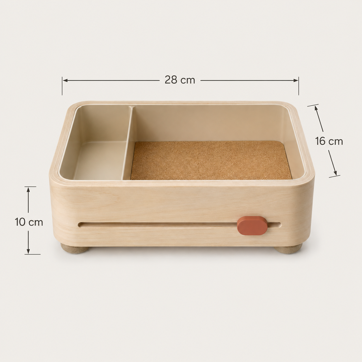 Vide-poche d’entrée en bouleau avec compartiments pour clés et cartes – 28 cm