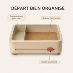 Vide-poche d’entrée en bouleau avec compartiments pour clés et cartes – 28 cm