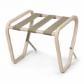 Porte-bagages pliable en frêne clair avec 3 sangles tissées – 62 cm