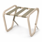 Porte-bagages pliable en frêne clair avec 3 sangles tissées – 62 cm