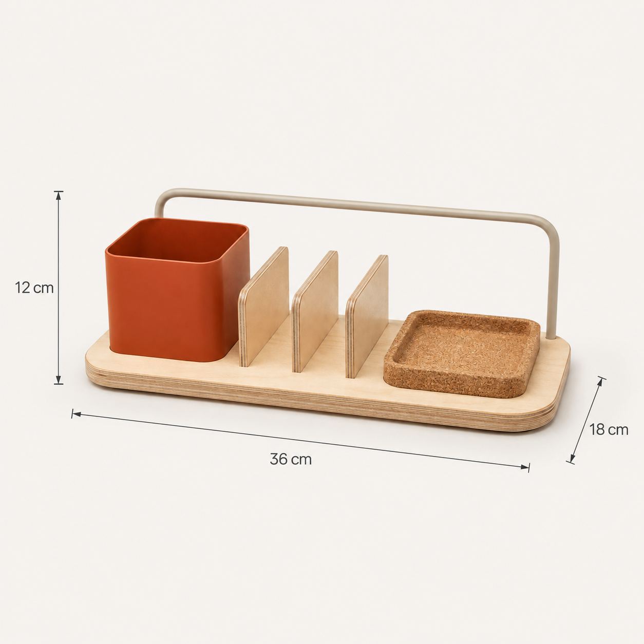 Organiseur d’entrée en bois avec rangement pour clés et cartes – 36 × 18 cm