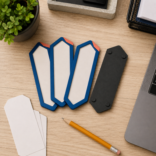 Lot de 3 plaques de porte en aluminium avec inserts remplaçables – 18 × 7 cm