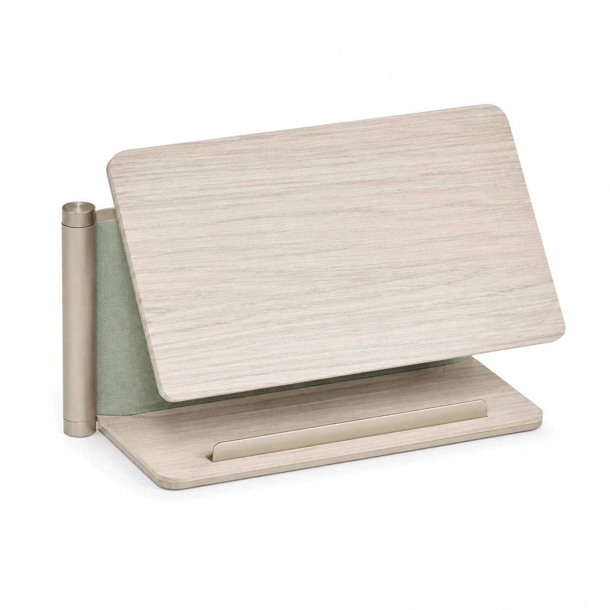Porte-livret d’accueil pliable en frêne avec support téléphone – 24 × 18 cm